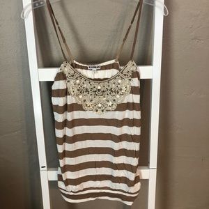 Beaded front tank top